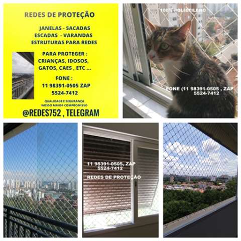 Redes de Proteção na Av. Yervant Kissajikian , janelas , Sacadas, piscina, (11) 98391-0505, zap 